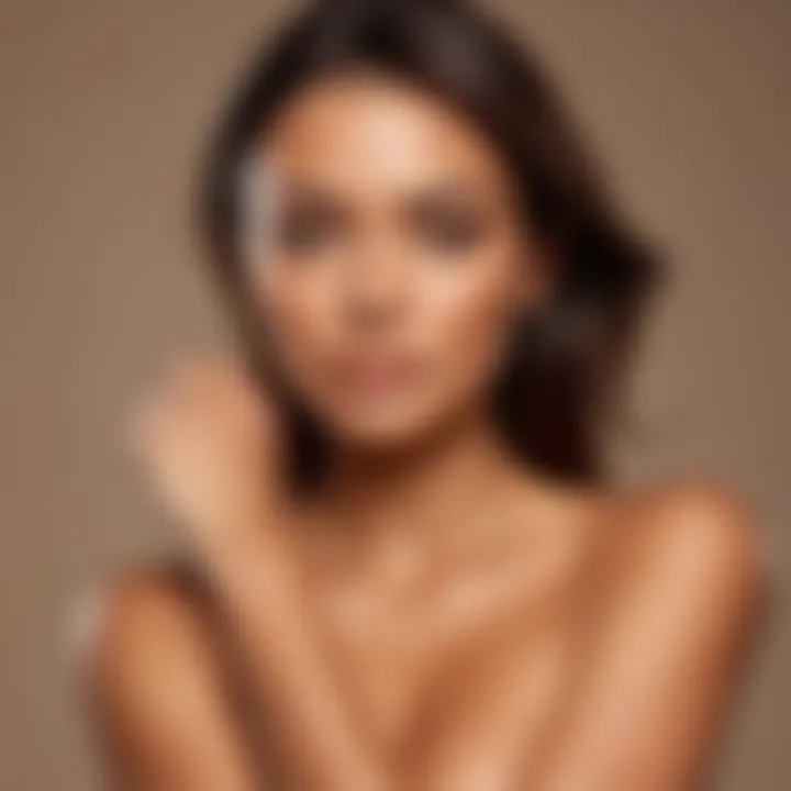 An elegant display of a perfectly tanned arm against a light background.