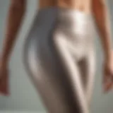 Close-up view showcasing the glossy texture and sheen of Aerie Shine Leggings