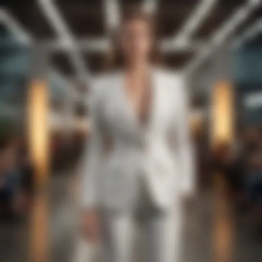 Elegantly Tailored Pantsuit on Runway