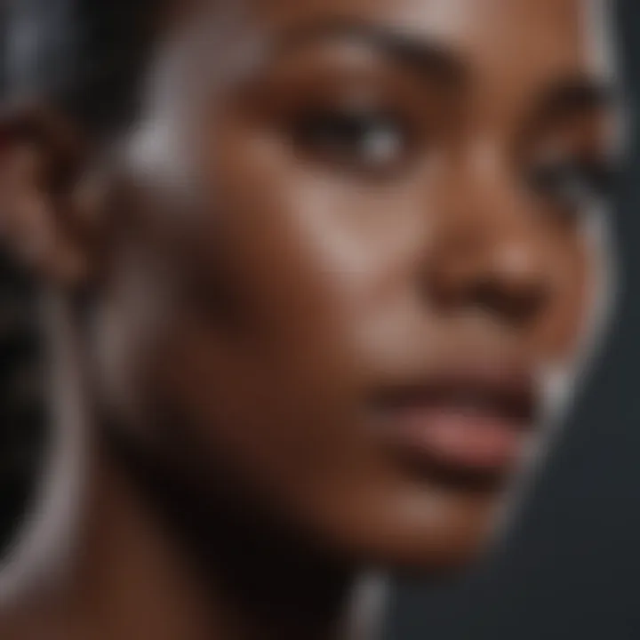 Textured surface of black skin highlighting unique characteristics