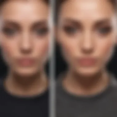 Transformative Makeup Effects Before and after comparison showcasing flawless non-transfer foundation results