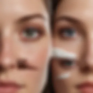 Side-by-side comparison of different eye cream products