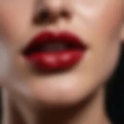 Swatches of dark red lipstick shades suitable for fair skin tones
