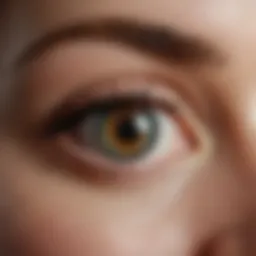 Close-up of an eye area showcasing sensitivity.