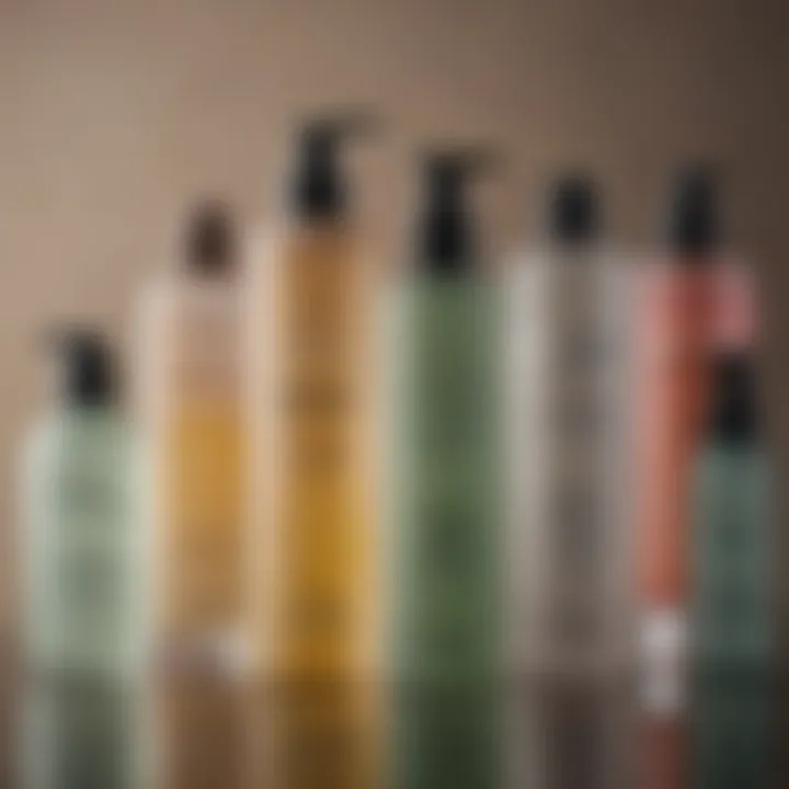 A selection of face wash bottles targeted for oily skin.