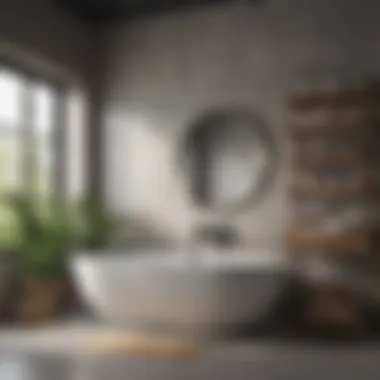 Holistic Hair Care Environment A serene bathroom setting with hair care products