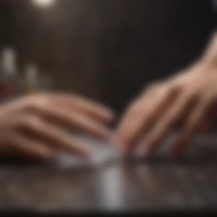 Woman using DIY tools for gel nail polish removal at home