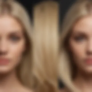 Before and after images of a blonde hair transition