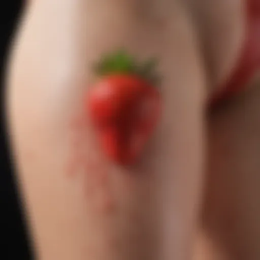 Close-up of skin texture showing strawberry legs