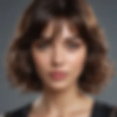 Sophisticated Styling of Wet and Wavy Wig for Formal Occasions Chic styling of wet and wavy wig with bangs for a formal event