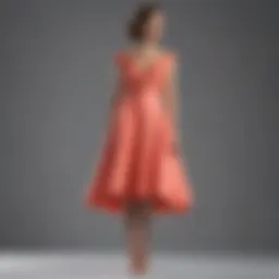 Elegant Petite Size Dress in Coral