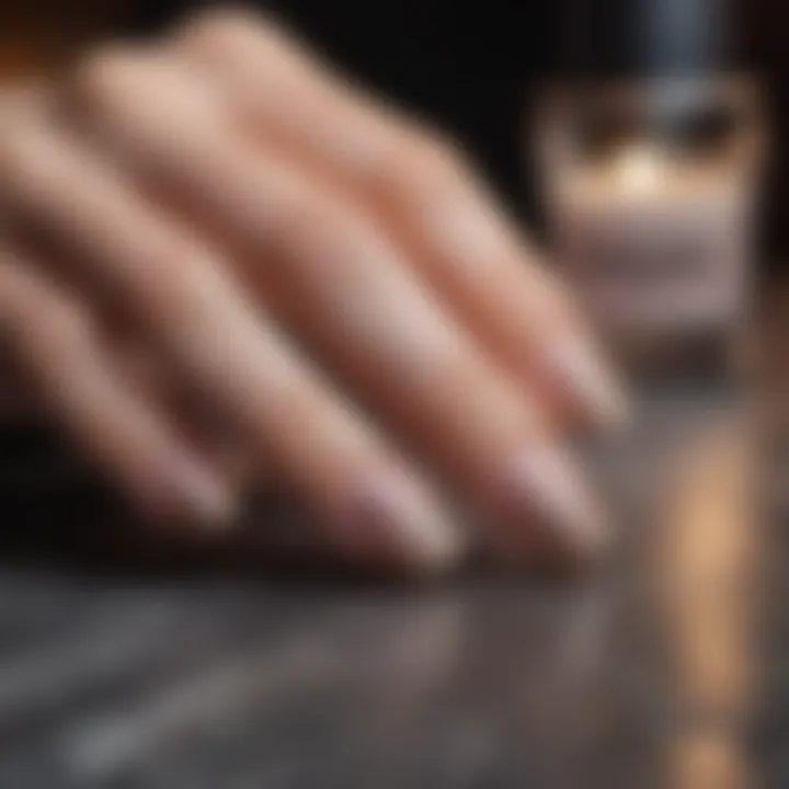 Soft focus on intricate nail art details