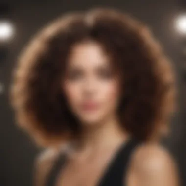 Person styling curls with a brush