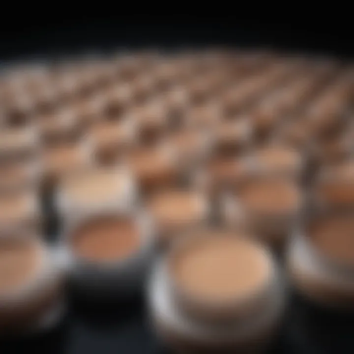 Close-up view of various concealers arranged artistically