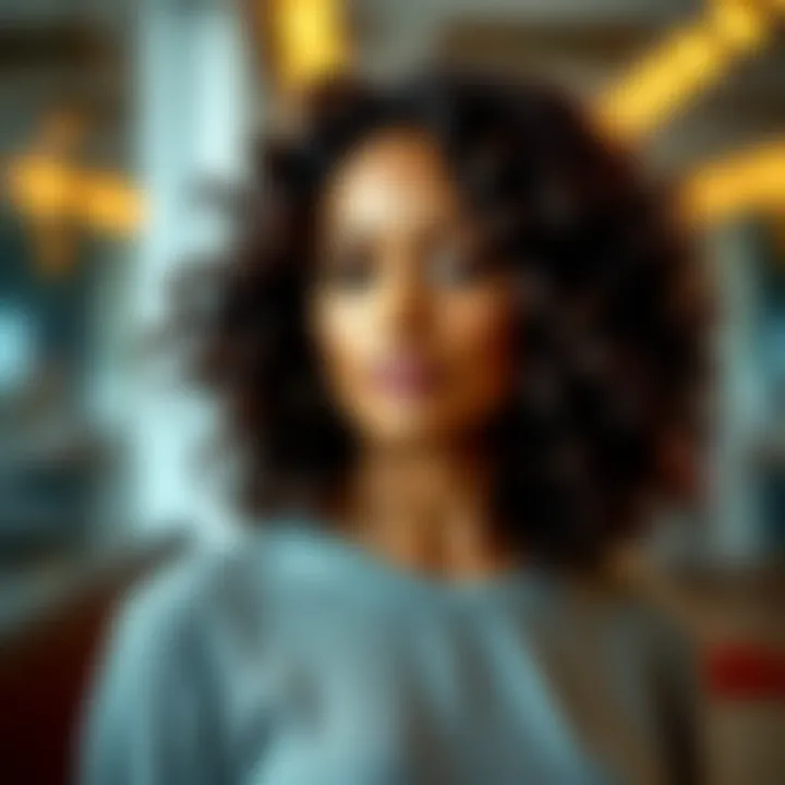 A model showcasing beautifully styled curls with defined hold
