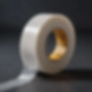 Close-up of double-sided fashion tape for wedding dress