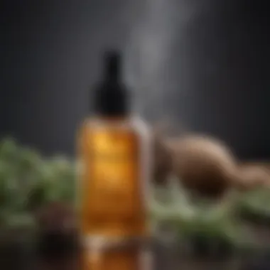 A close-up of essential oils used in premium hair mist