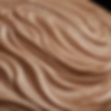 Sleek Texture Composition Close-up of non-transfer foundation texture swirls