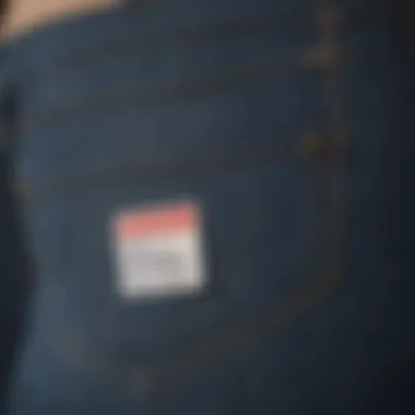 Top Picks: Popular Brands Close-up of popular brand tag on cute skinny jeans