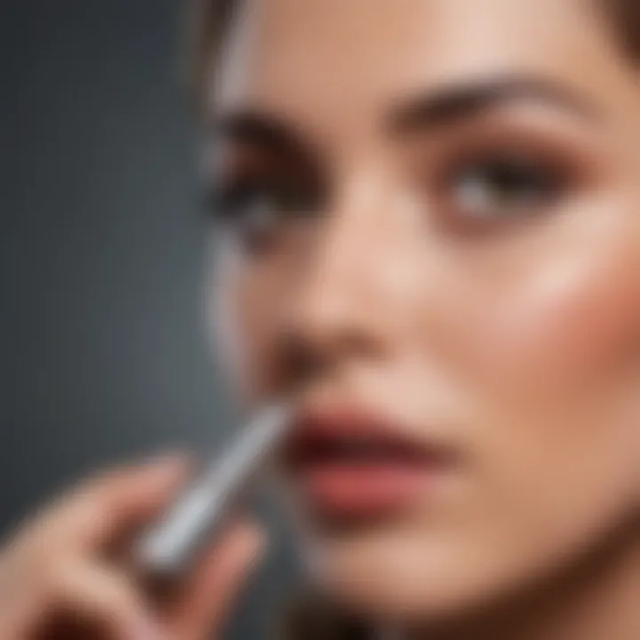 Close-up of Rapid Brow Serum packaging showcasing key ingredients