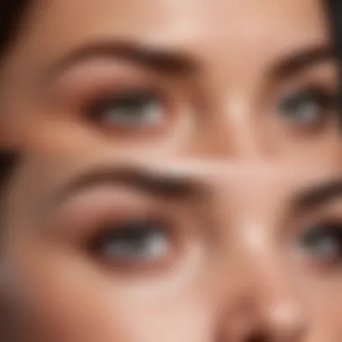 Eyebrow Transformation with Rapid Brow Serum Illustration of eyebrow transformation before and after using Rapid Brow Serum