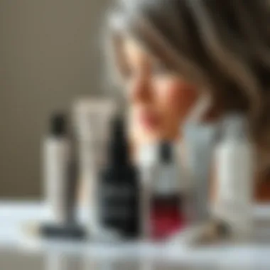 An array of innovative hair makeup products designed specifically for covering grey roots, emphasizing versatility.