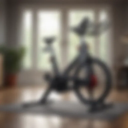 A sleek and modern indoor cycling bike in a contemporary setting