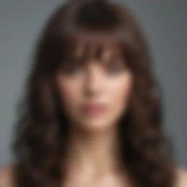 Exquisite Detailing of Wet and Wavy Wig with Intricate Bangs Detailed craftsmanship of wet and wavy wig with intricate bangs