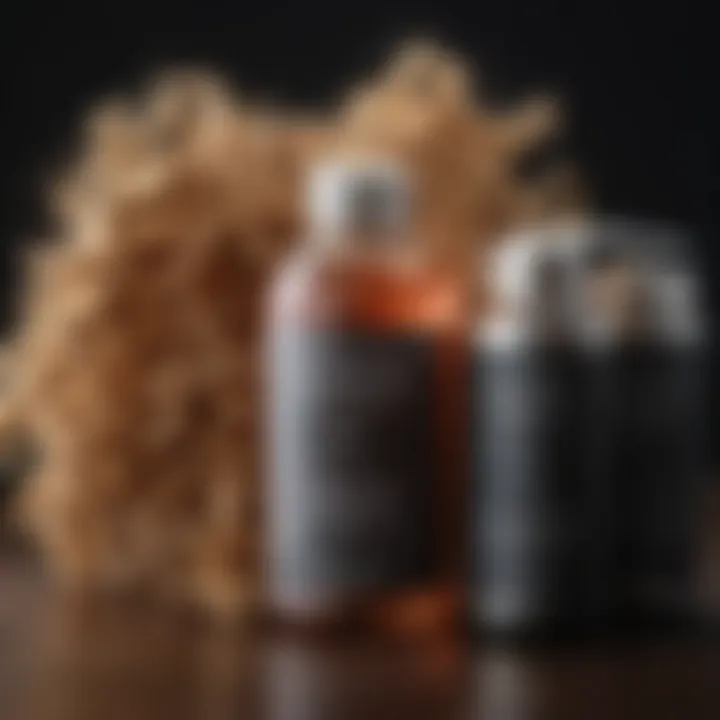 An array of key ingredients commonly found in curly hair products displayed artistically