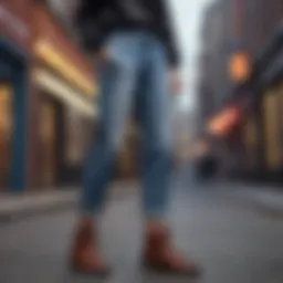 Cut pants in urban setting