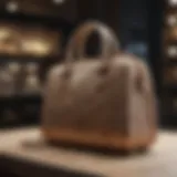 Luxury designer purse on display