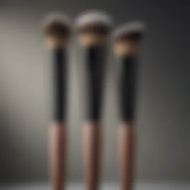 Specialized makeup brushes arranged for precision application