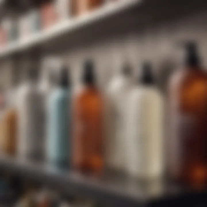 Over-the-counter scalp treatment products displayed on a shelf