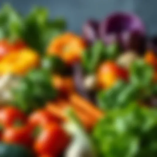 A colorful array of low-carb vegetables