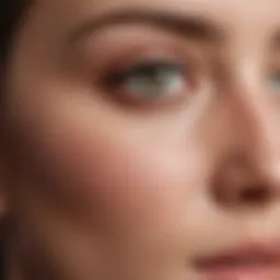 Close-up of clean, radiant skin on the nose