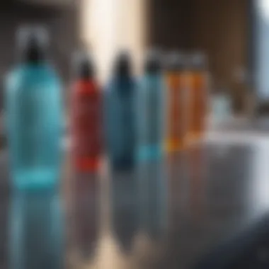 Hair Dye Removal Products Various hair dye removal products displayed on a countertop