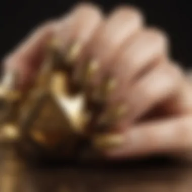 Geometric Glamour: Chic Gold Accents Chic Geometric Gold Nail Art