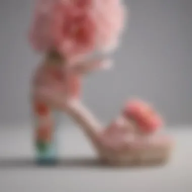 Floral Extravagance Elegant Miu Miu Block Heels in Floral Embellishments