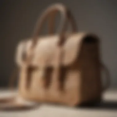 Minimalist Straw Satchel Bag in Neutral Tones