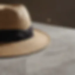 Stylish Panama Hat on Marble Surface