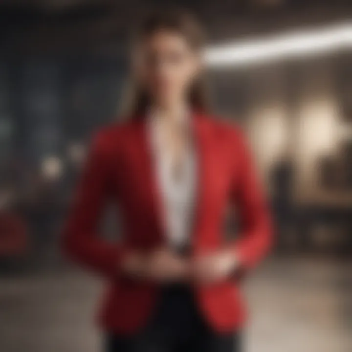 Elegant red blazer ensemble for a formal event