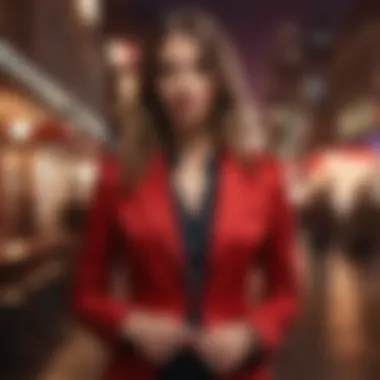 Chic and stylish red blazer outfit for a night out