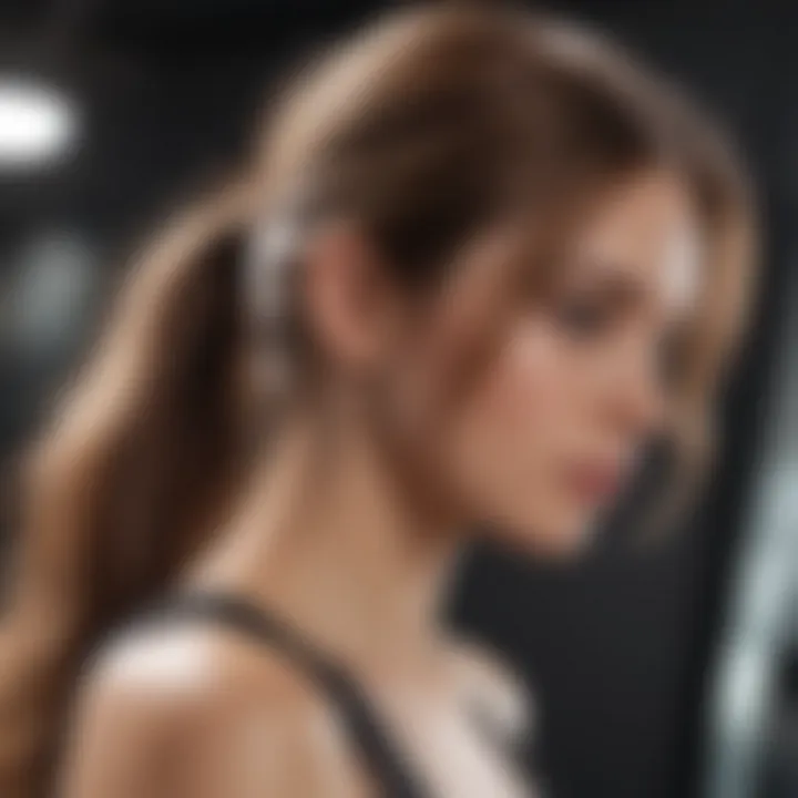 Applying dry shampoo for quick refresh