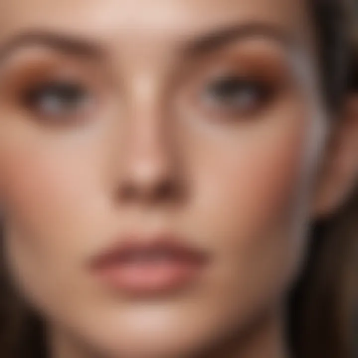 Close-up of fair-skinned woman enhancing cheekbones