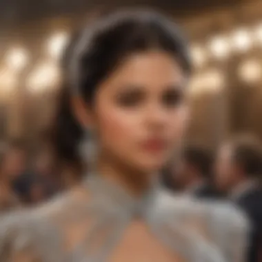 Enigmatic depiction of Selena Gomez portraying her character's complexity