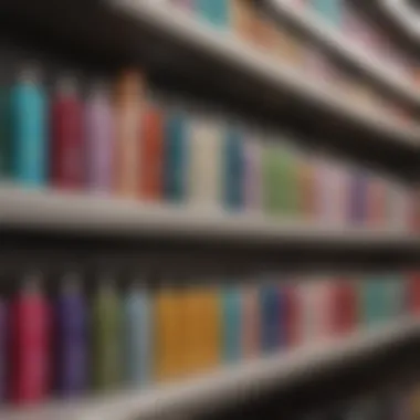 Selection of specialized shampoos for color-treated hair on a shelf