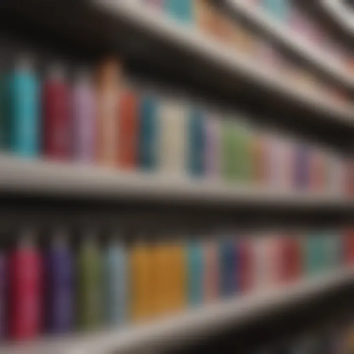 Selection of specialized shampoos for color-treated hair on a shelf