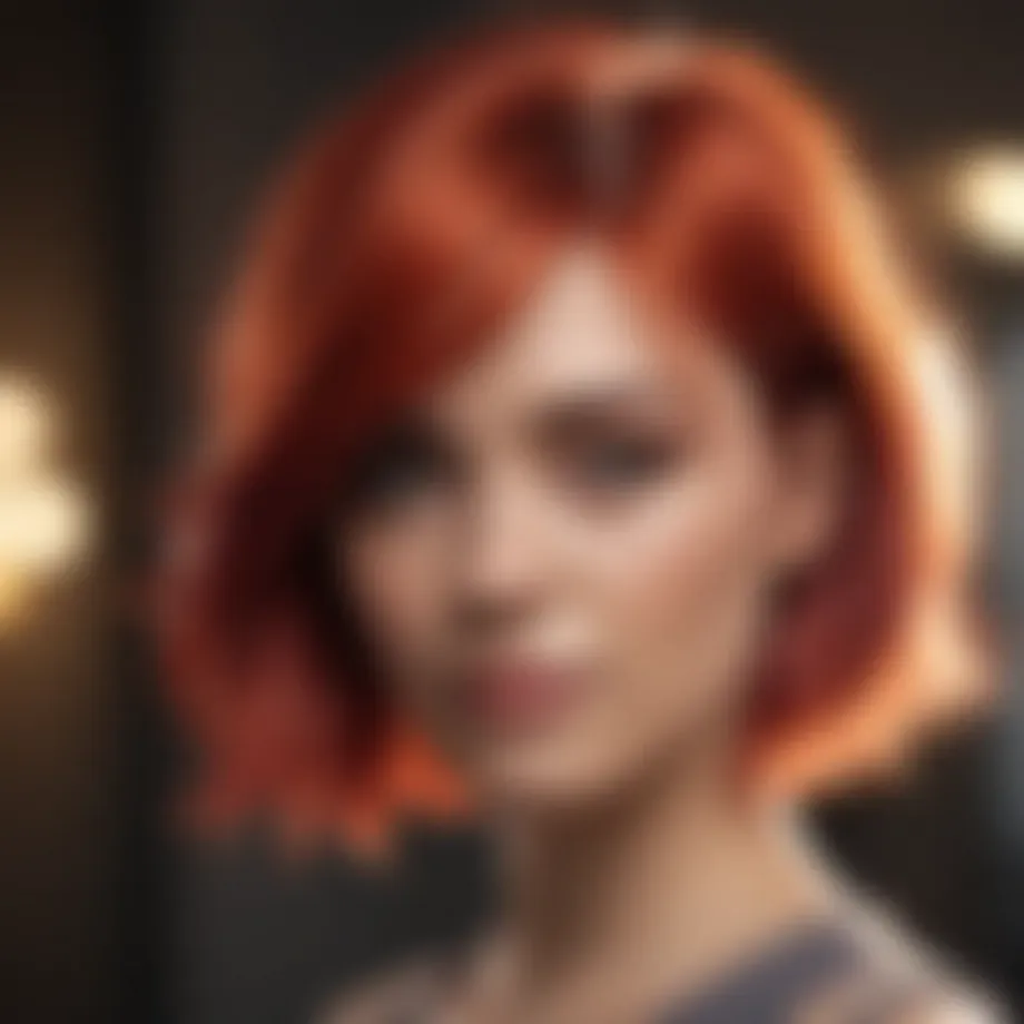 Vibrant hair color displayed in a salon setting