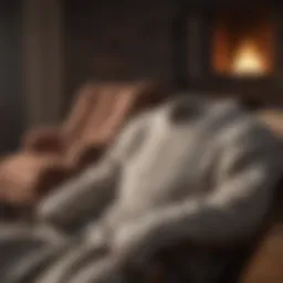 Cozy wool sweater draped over a chair