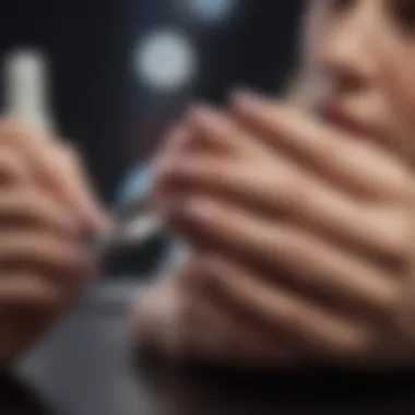 A stylist demonstrating proper nail care techniques